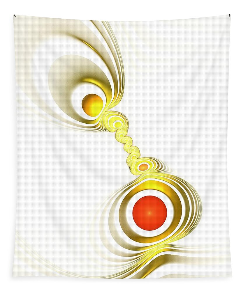 Malakhova Tapestry featuring the digital art Yellow Connection by Anastasiya Malakhova