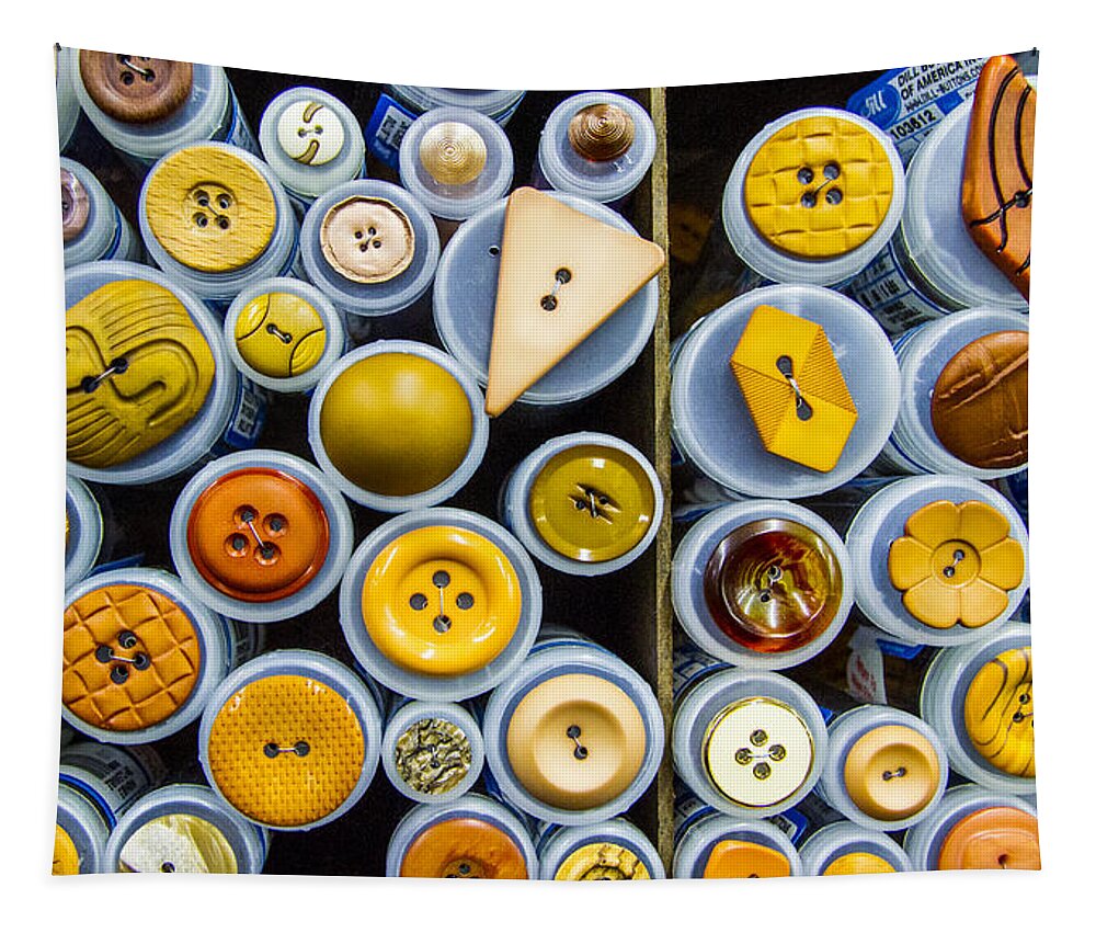 Button Tapestry featuring the photograph Yellow palate by Jean Noren