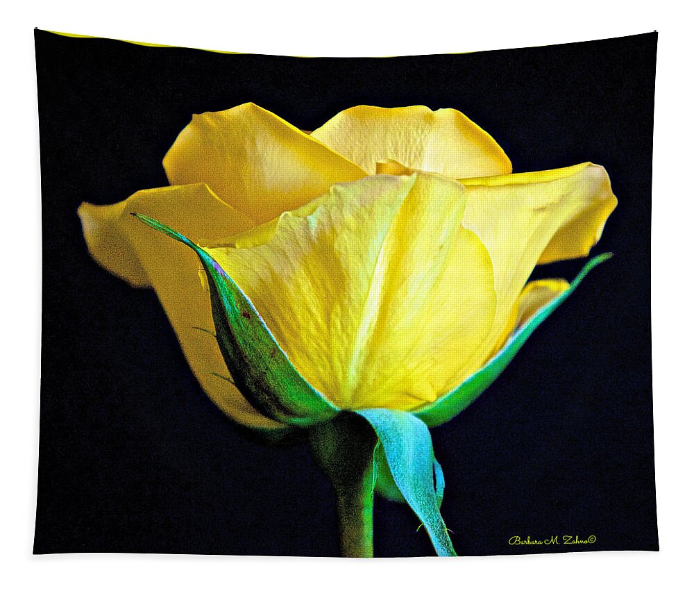 Roses Tapestry featuring the photograph Yellow Rose - Macro by Barbara Zahno