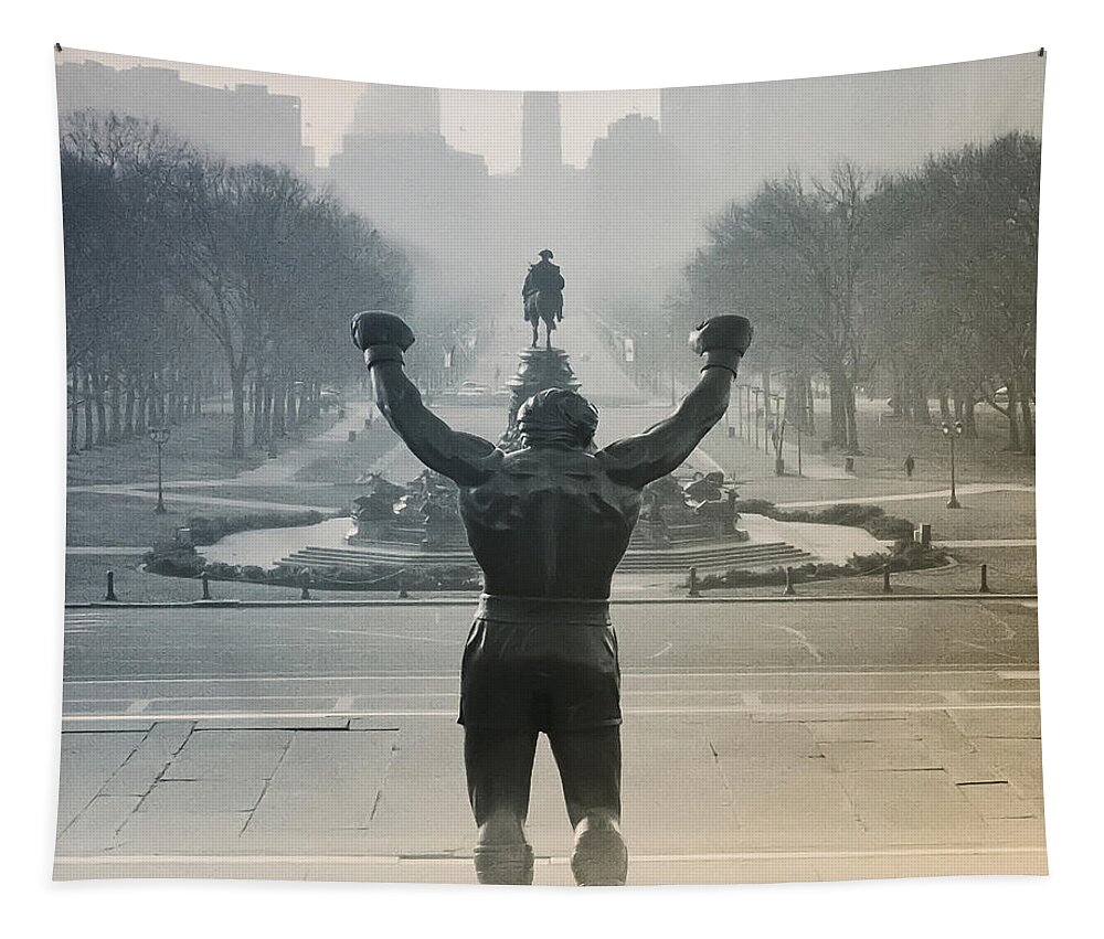 Rocky Tapestry featuring the photograph Yo Adrian by Bill Cannon