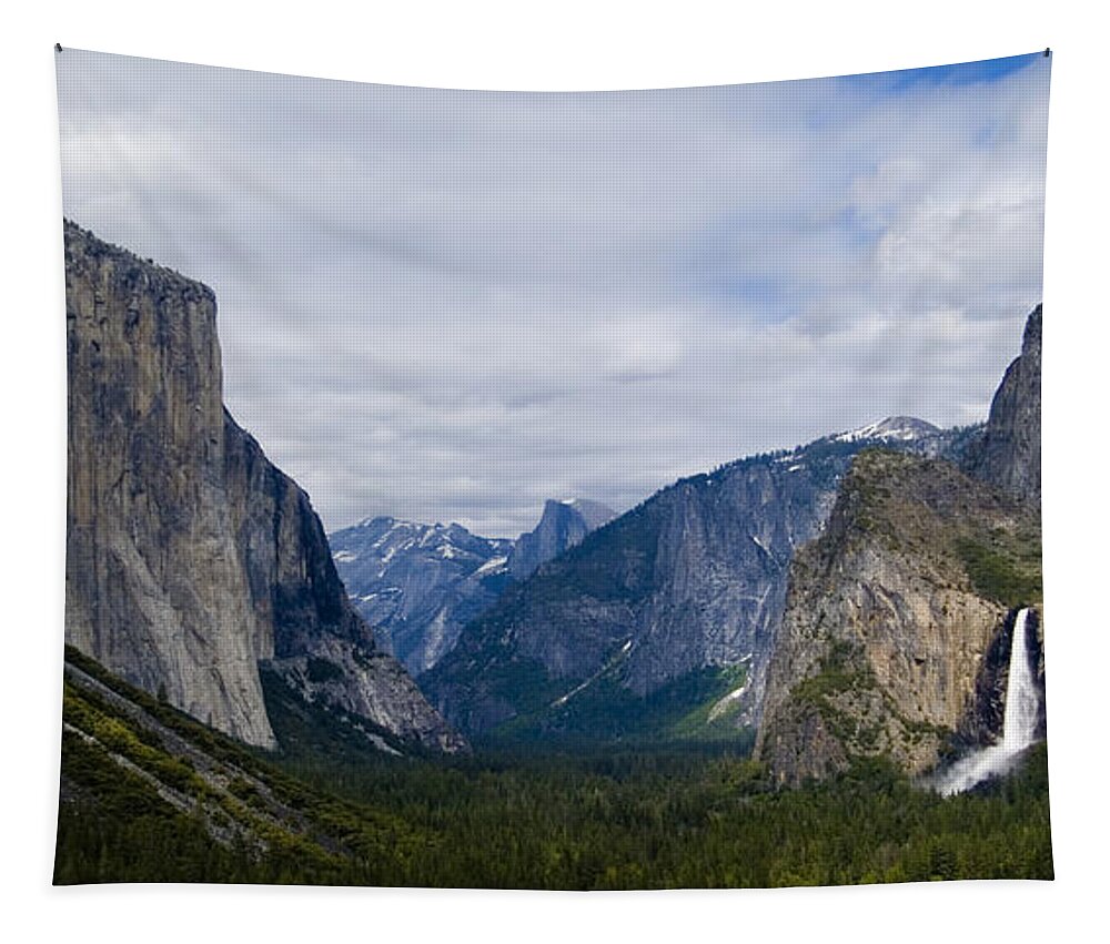 Yosemite Tapestry featuring the photograph Yosemite Valley Panoramic by Bill Gallagher