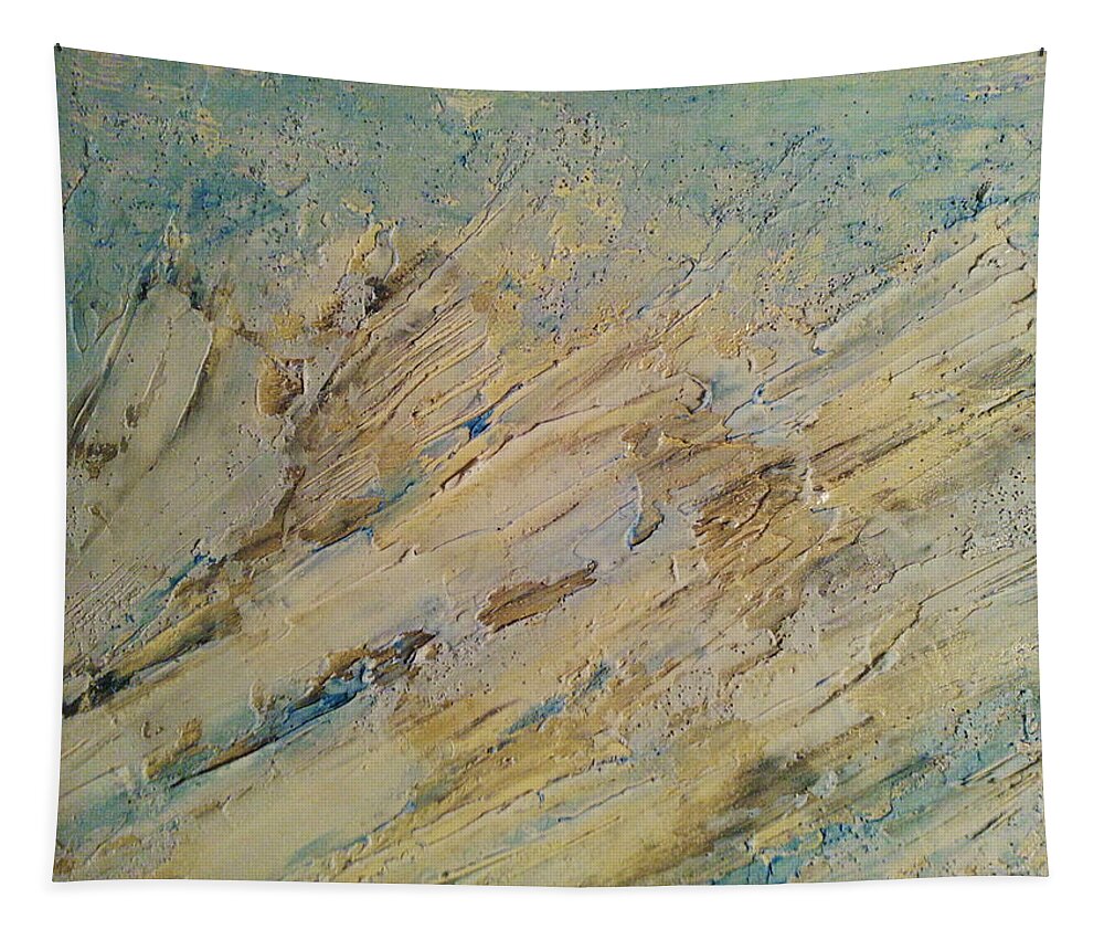 Acryl Paint Ins Structured Tapestry featuring the painting W3 - richwater by KUNST MIT HERZ Art with heart