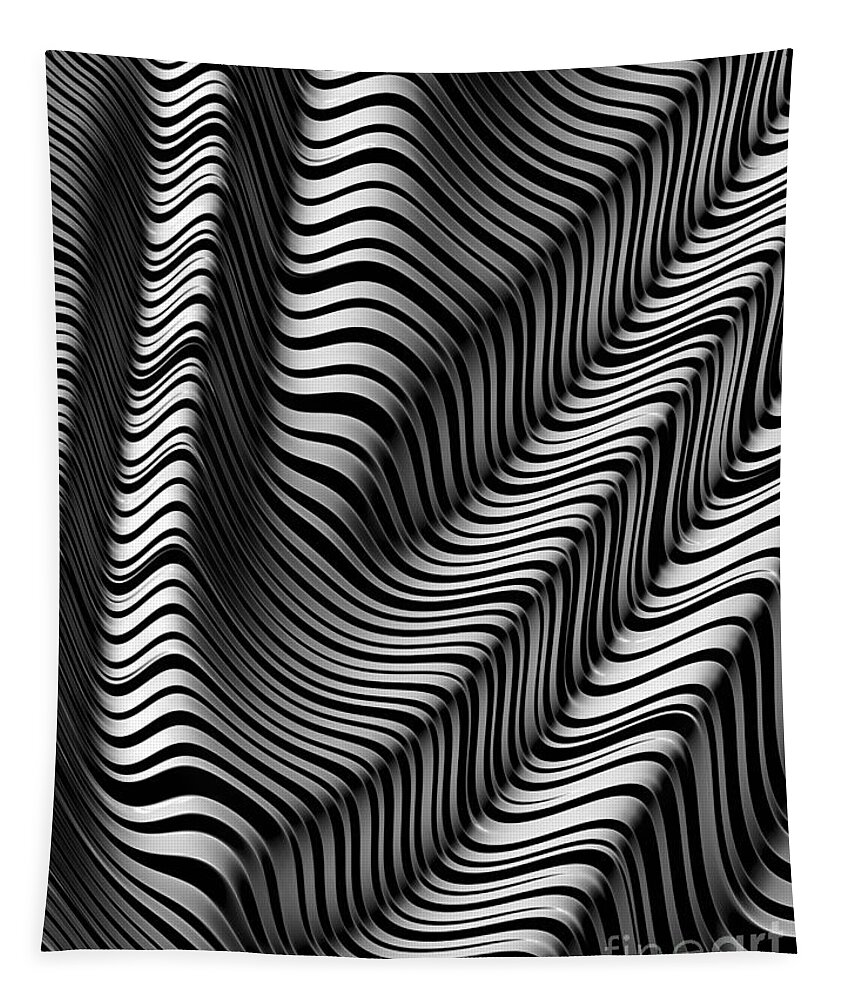 Zebra Abstract Tapestry featuring the digital art Zebra Folds by John Edwards