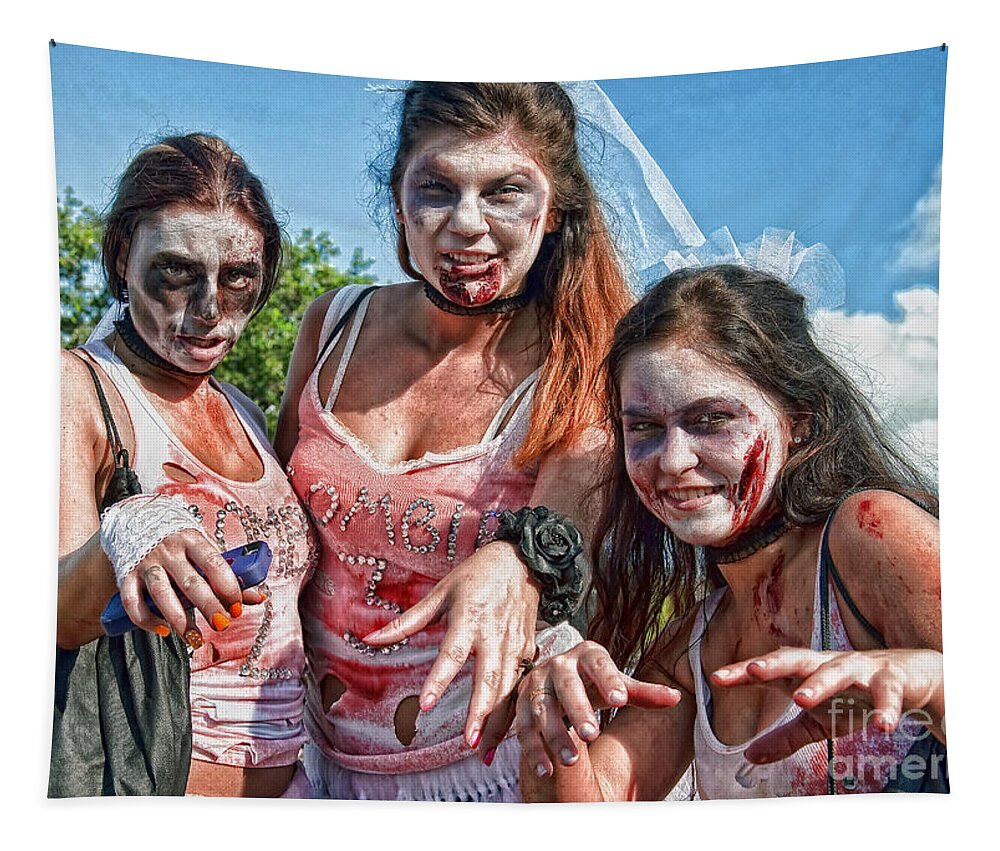 Zombie Tapestry featuring the photograph Zombie Run Nola 20 by Kathleen K Parker