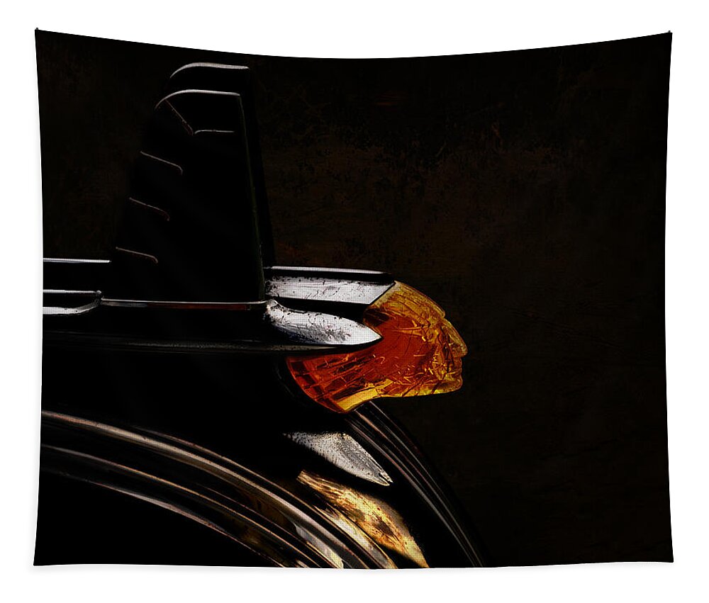  Hood Ornament Tapestry featuring the digital art 1953 Pontiac Indian Chief #2 by Douglas Pittman