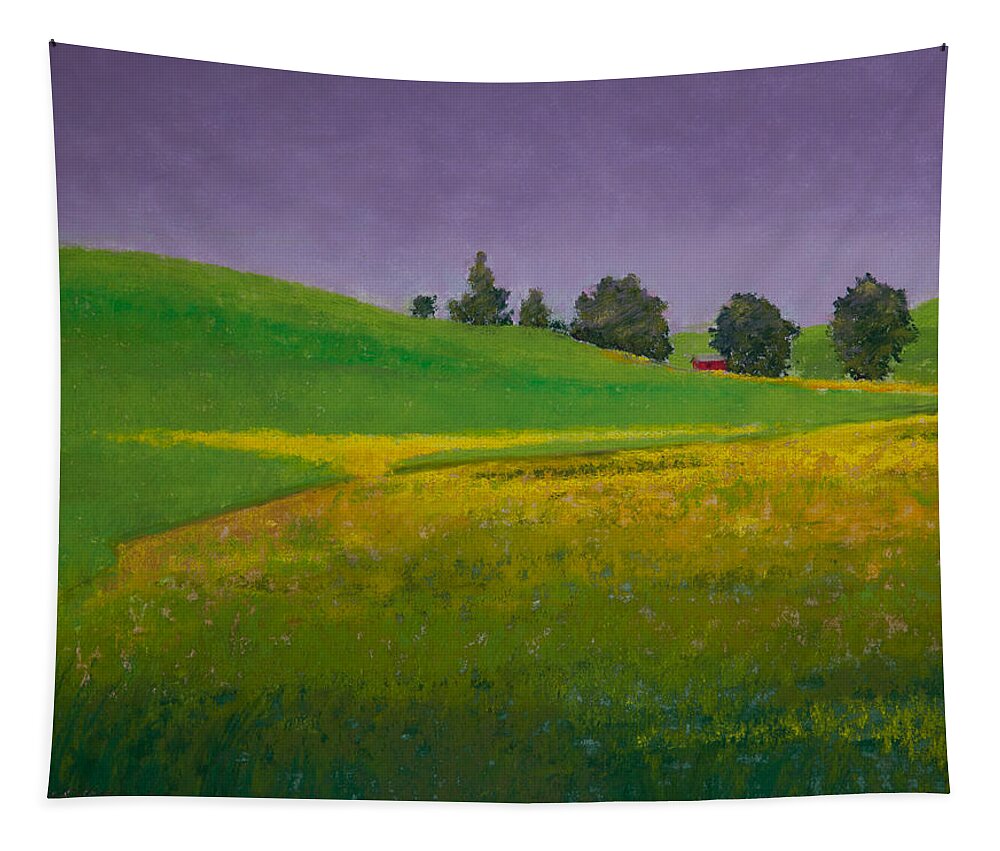 Pastel Tapestry featuring the painting A Sliver of Canola #2 by David Patterson