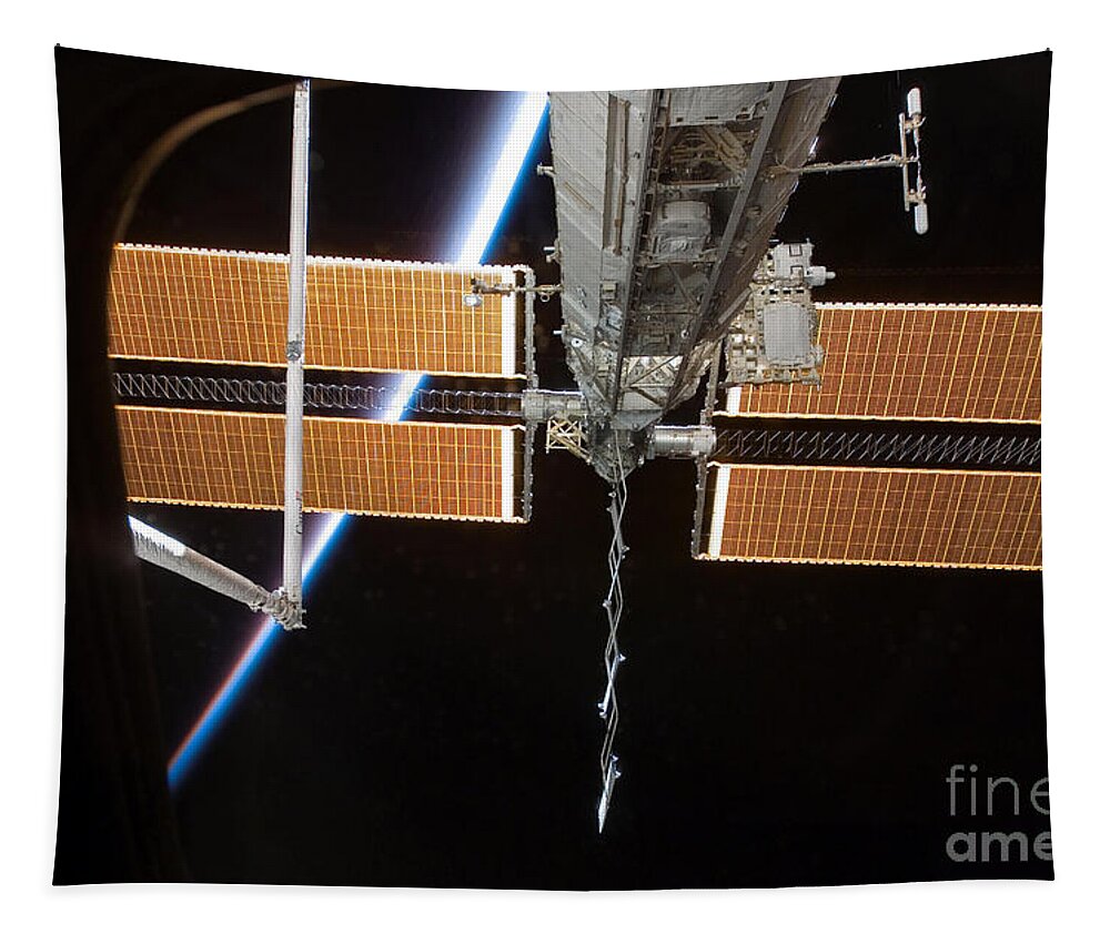 Nasa Tapestry featuring the photograph Iss Solar Array #1 by Nasa