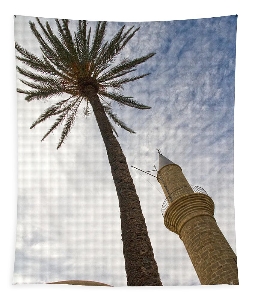 Minaret Tapestry featuring the photograph Minaret #1 by Stelios Kleanthous