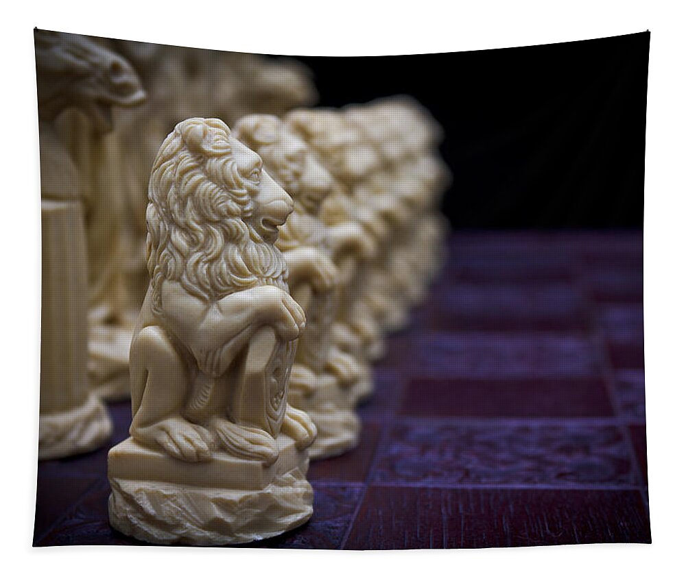 Chess Tapestry featuring the photograph Pawns in a Row #1 by Doug Long