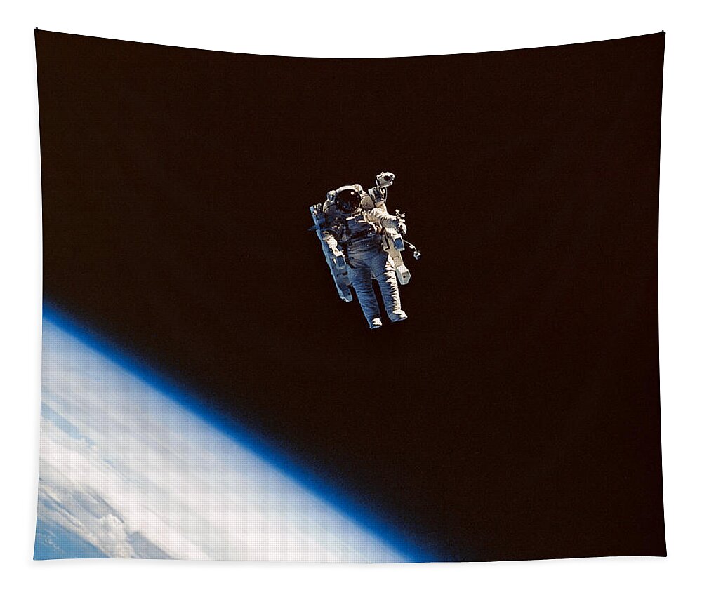 Nasa Tapestry featuring the photograph Spacewalk #1 by Science Source/NASA
