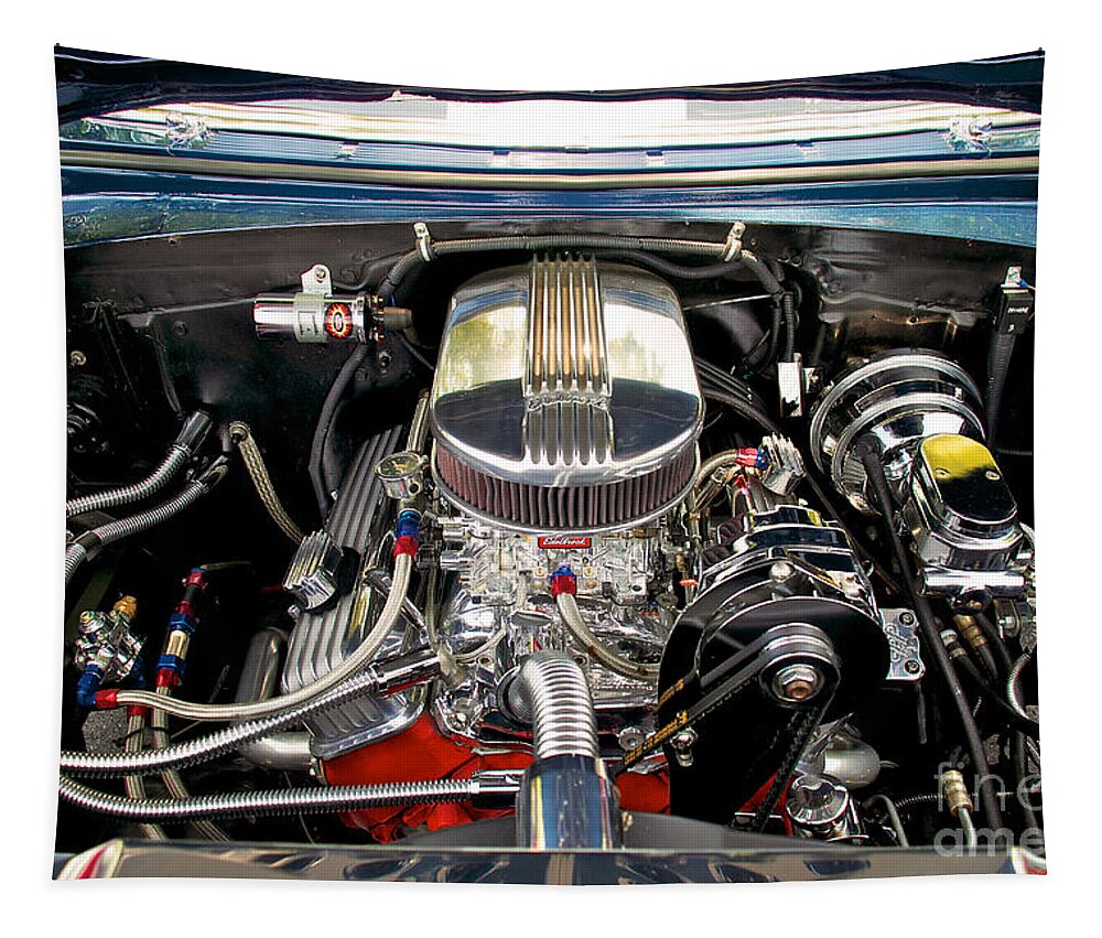 Street Rod Engine Tapestry featuring the photograph Street Rod Engine #1 by Mark Dodd