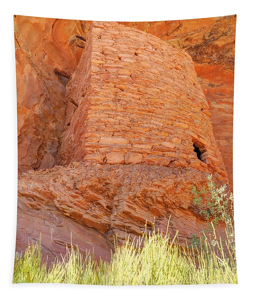 Ancient Tapestry featuring the photograph Tower Anasazi Indian Ruins - Comb Ridge - Utah #1 by Gary Whitton