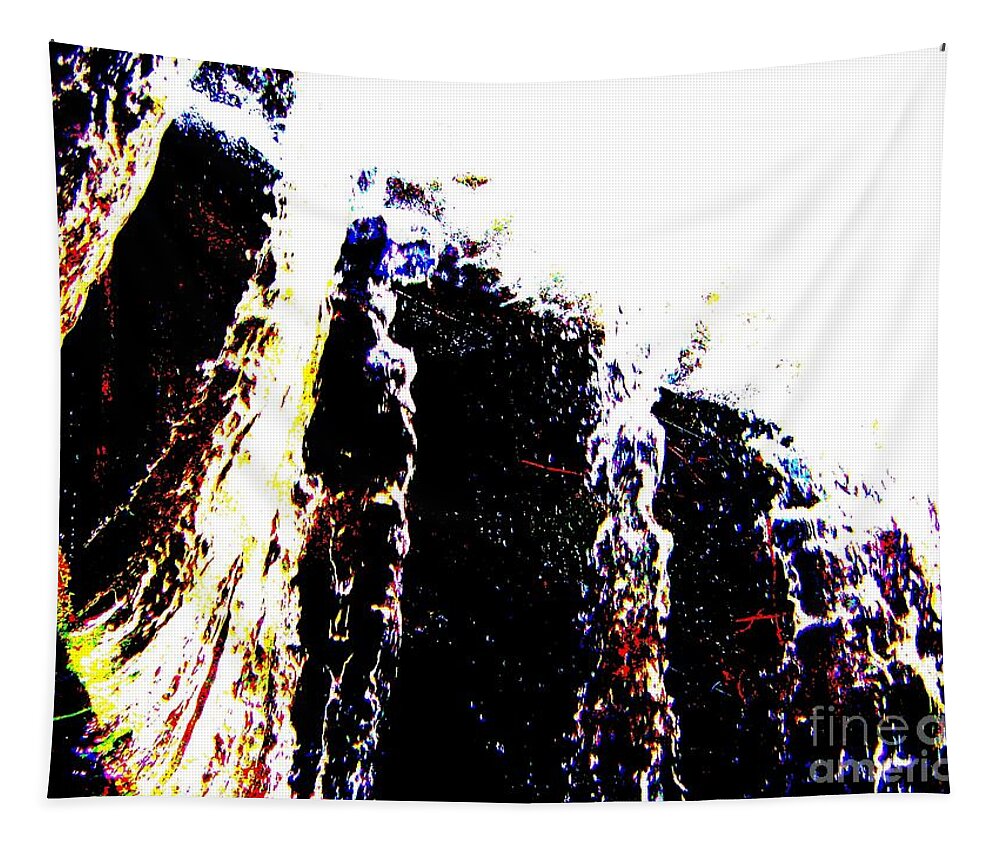  Tapestry featuring the mixed media Water falls #1 by Rogerio Mariani