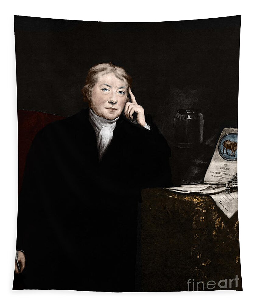 Edward Anthony Jenner Tapestry featuring the photograph Edward Jenner, English Microbiologist #16 by Science Source