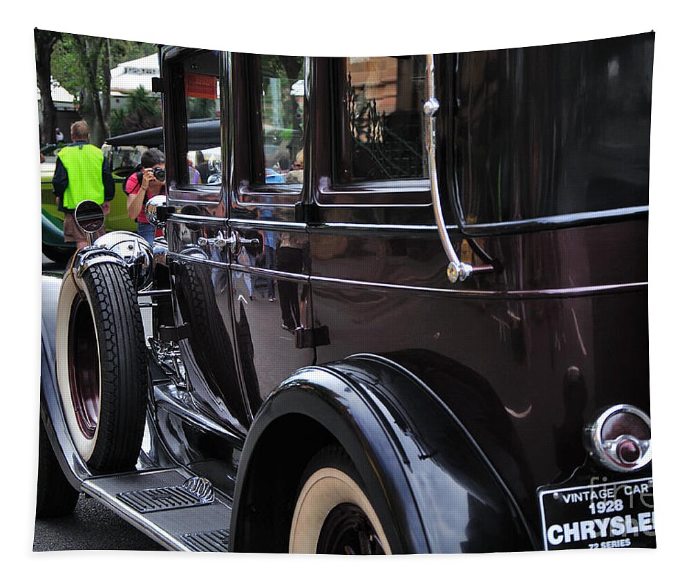 Photography Tapestry featuring the photograph 1928 Vintage Chrysler 72 Series - Side View by Kaye Menner