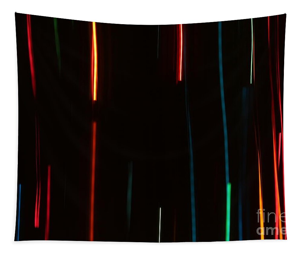 Abstract Tapestry featuring the photograph Abstract Motion Lights #2 by Henrik Lehnerer