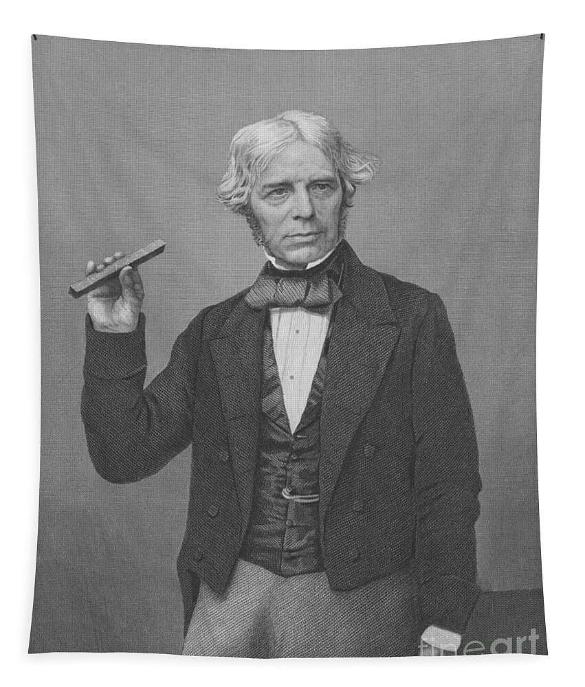 Michael Faraday Tapestry featuring the photograph Michael Faraday, English Physicist #2 by Science Source