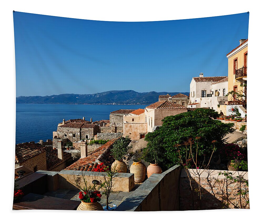 Ancient Tapestry featuring the photograph Monemvasia #2 by Constantinos Iliopoulos