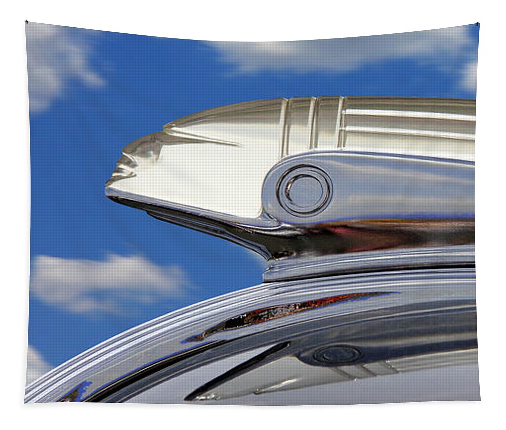 Transportation Tapestry featuring the photograph Pontiac Hood Ornament #1 by Mike McGlothlen