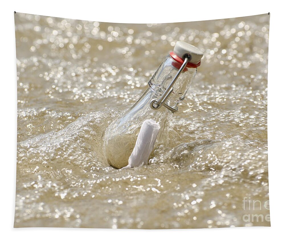 Message Tapestry featuring the photograph Message in a bottle #4 by Mats Silvan