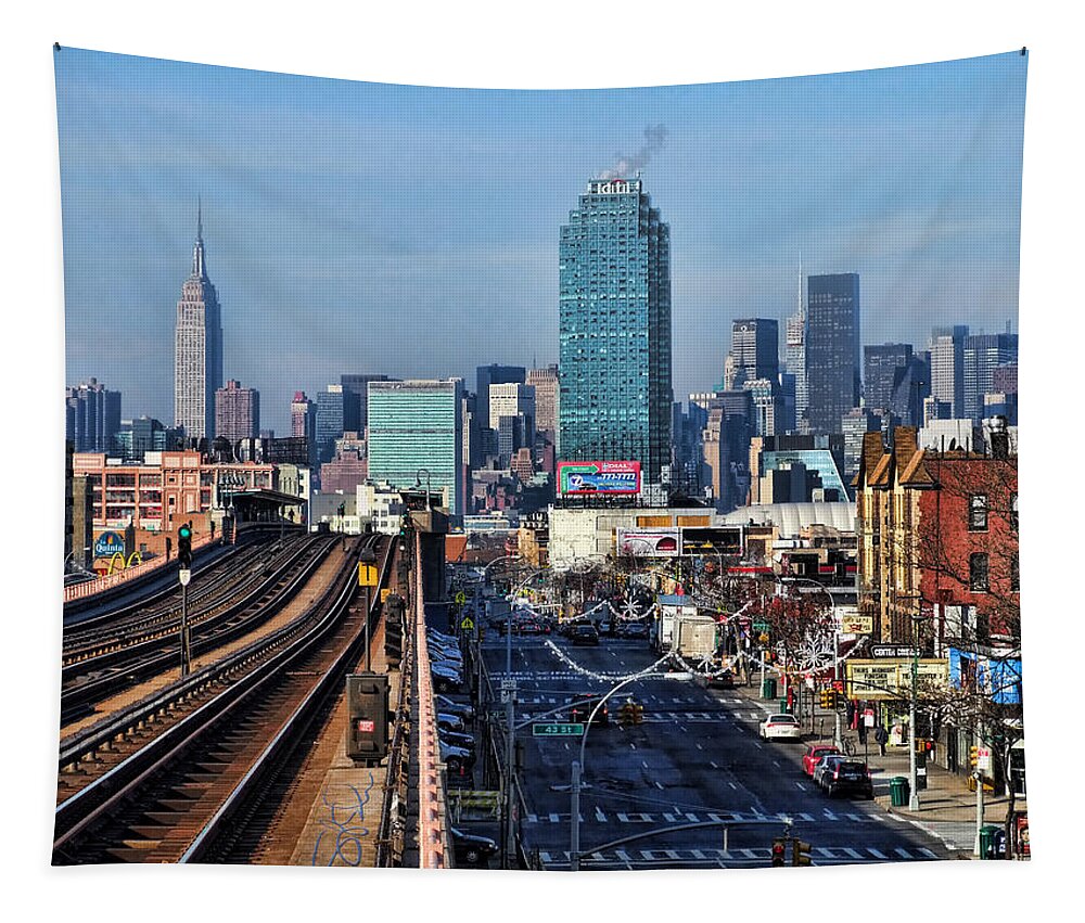 No. 7 Train Tapestry featuring the photograph 46th and Bliss by S Paul Sahm