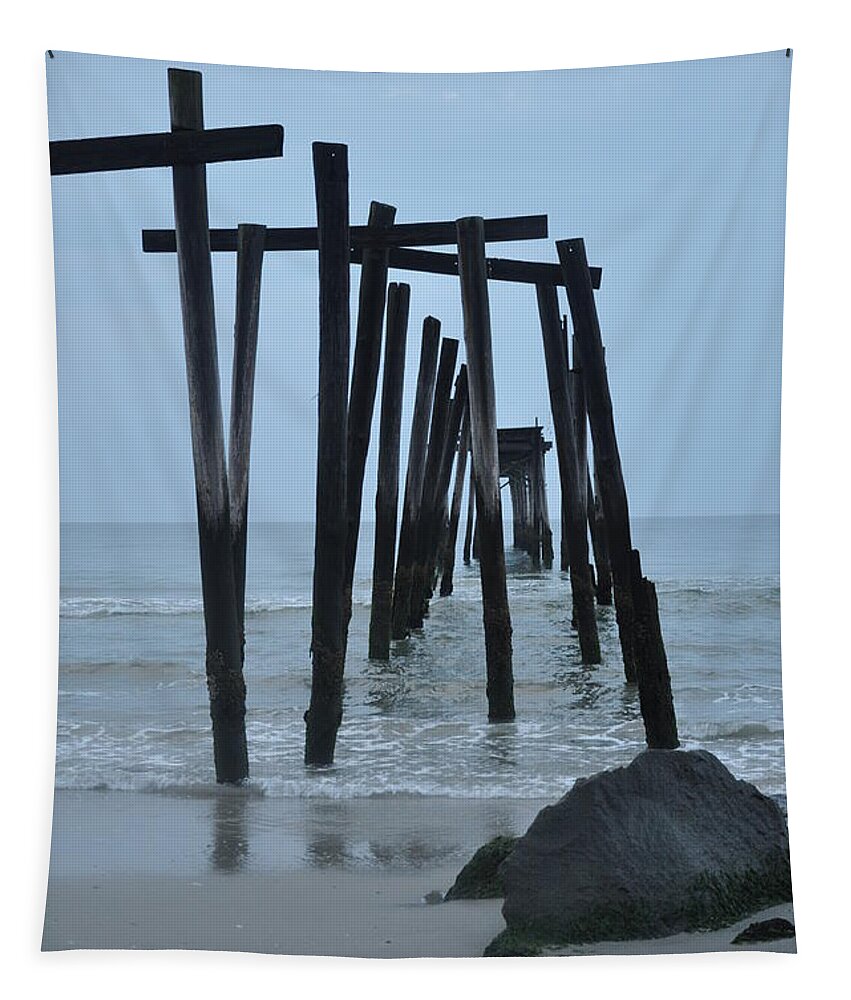 59th Street Pier Oc Nj Tapestry featuring the photograph 59th Street Pier OC NJ by Bill Cannon