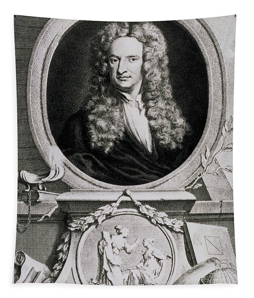 Science Tapestry featuring the photograph Isaac Newton, English Polymath #9 by Science Source