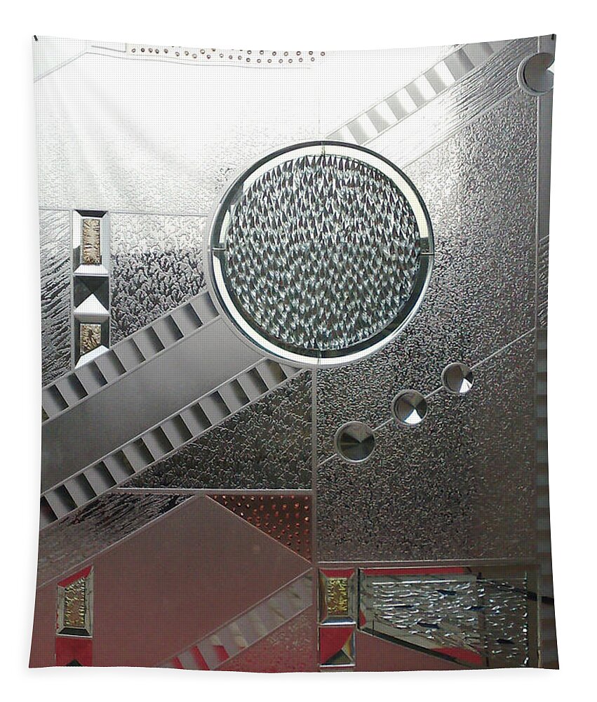 Glass Tapestry featuring the photograph A frosted glass window with an interesting pattern by Ashish Agarwal