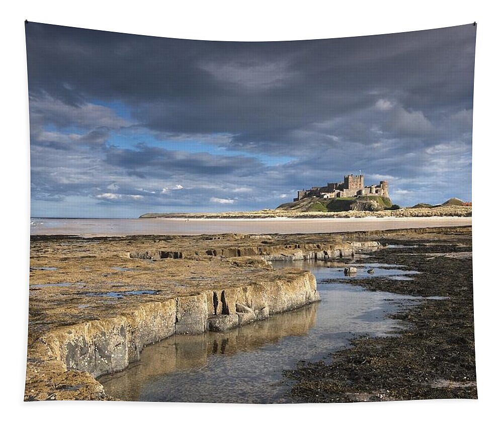 Northumberland Tapestry featuring the photograph A View Of Bamburgh Castle Bamburgh by John Short