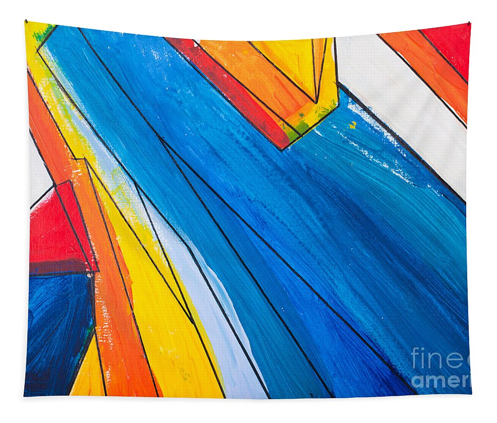 Abstract Tapestry featuring the painting Abstract painting by Simon Bratt