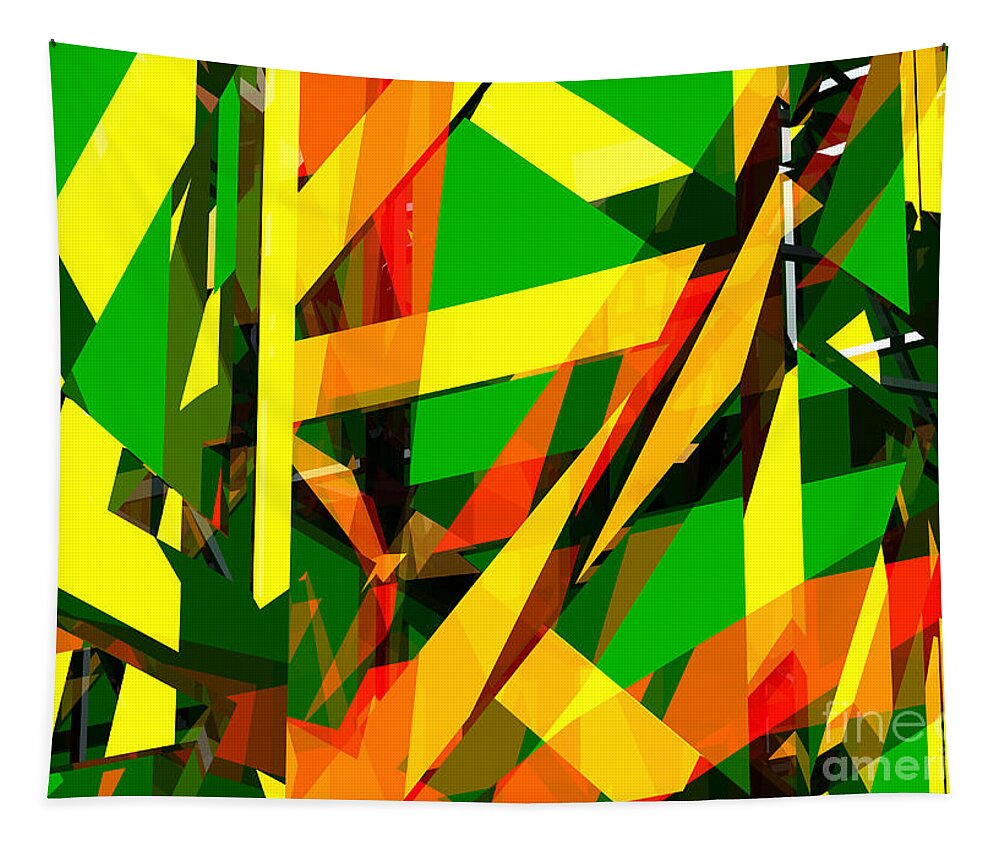 Abstract Tapestry featuring the digital art ABSTRACT Sine L 11 by Russell Kightley