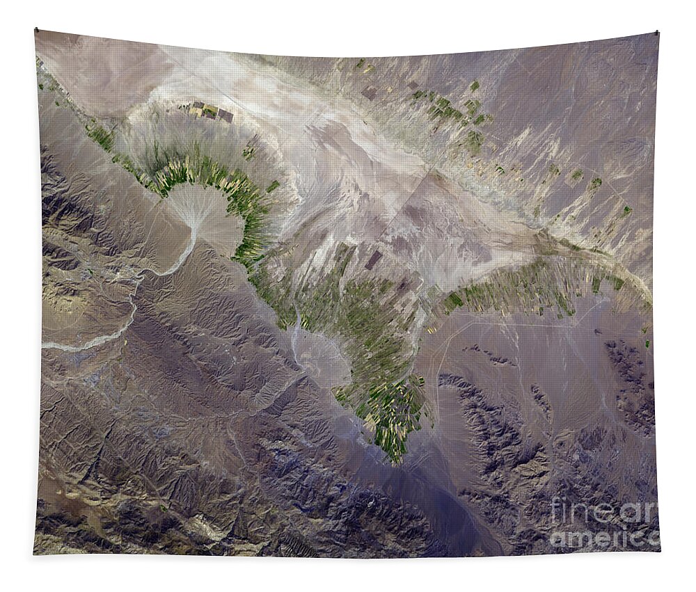 Alluvial Fan Tapestry featuring the photograph Alluvial Fan, Southern Iran by Nasa