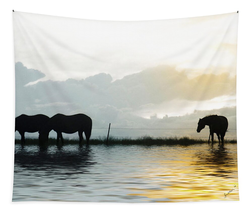 Horse Tapestry featuring the photograph Alone by Susan Kinney