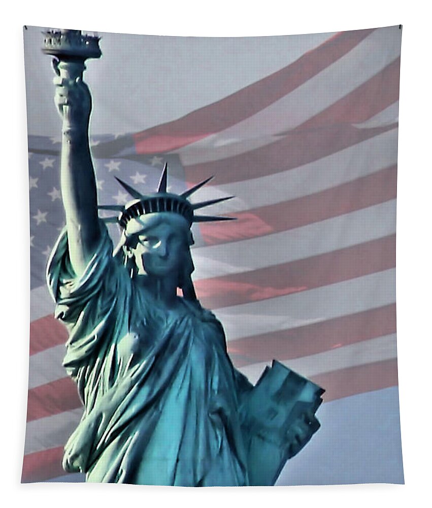 Statue Of Liberty Tapestry featuring the photograph American Pride by Kristin Elmquist