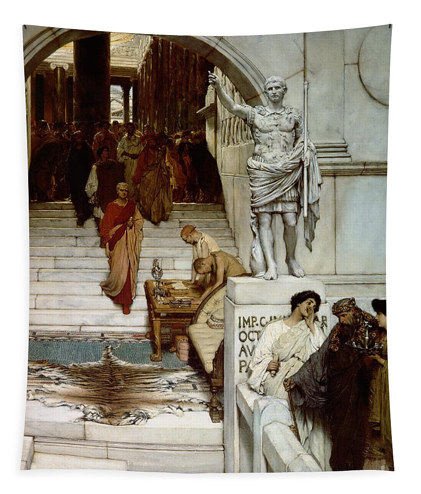 Audience Tapestry featuring the painting An Audience at Agrippa's by Lawrence Alma-Tadema