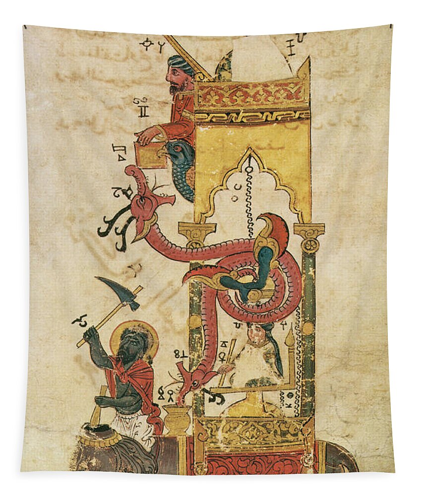 Historical Tapestry featuring the photograph Ancient Diagram Of Clock by Science Source