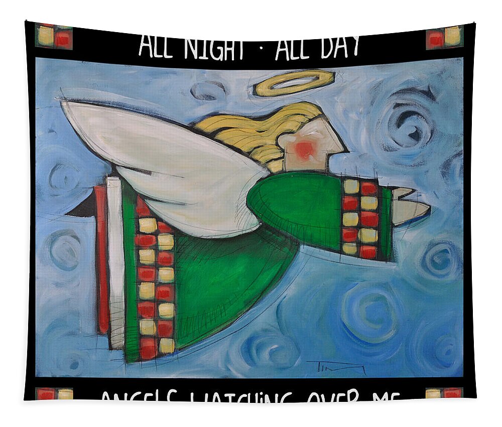Angels Tapestry featuring the painting Angel Flight Poster by Tim Nyberg