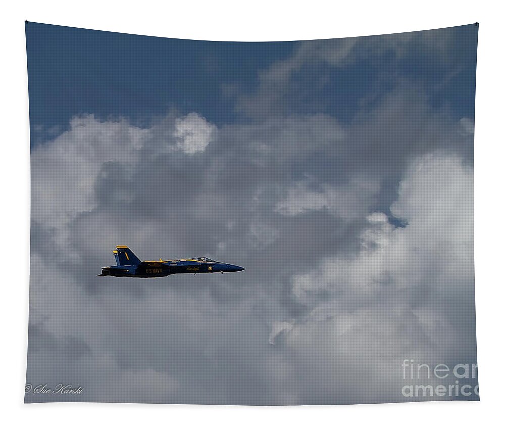 Airshow Tapestry featuring the photograph Angel in the Clouds by Sue Karski