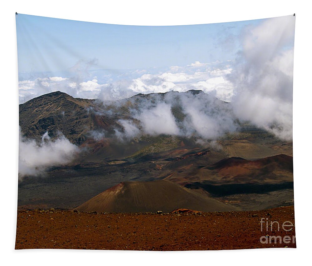 Haleakela Tapestry featuring the photograph At the Rim of the Crater by Patricia Griffin Brett