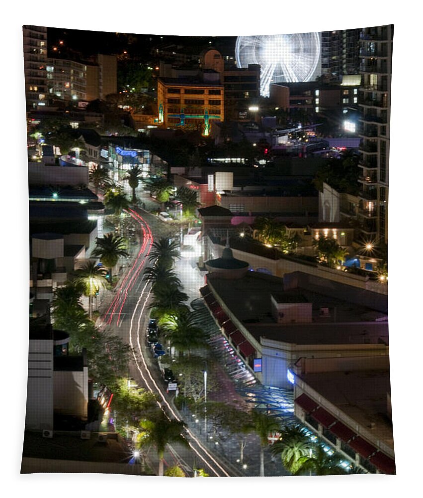 Night Photograph Tapestry featuring the photograph Australian City Lights by Peggy Dietz