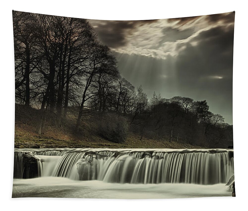 Water Tapestry featuring the photograph Aysgarth Falls Yorkshire England by John Short