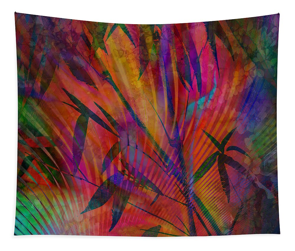 Abstract Tapestry featuring the digital art Bamboo Abstract by Barbara Berney