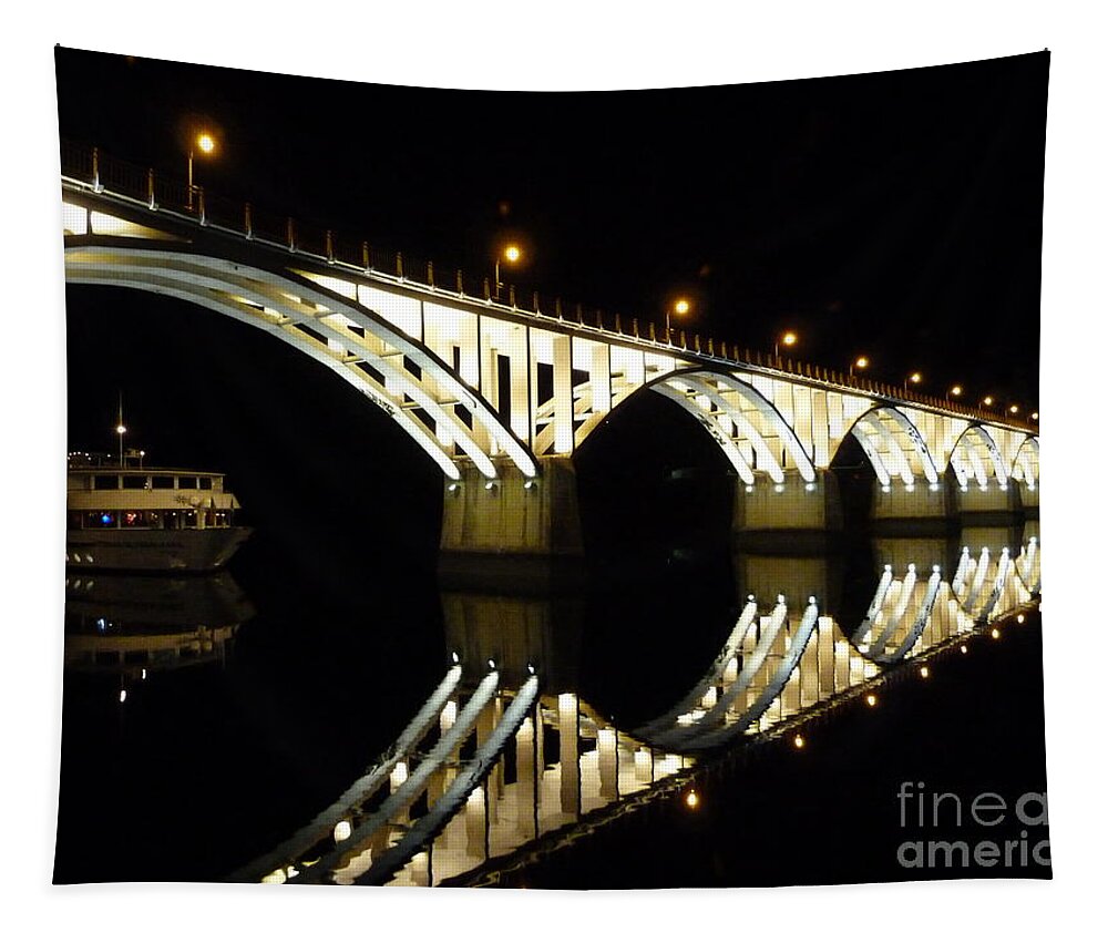 Bridge Tapestry featuring the photograph Barca d'Alva by Lynn Bolt