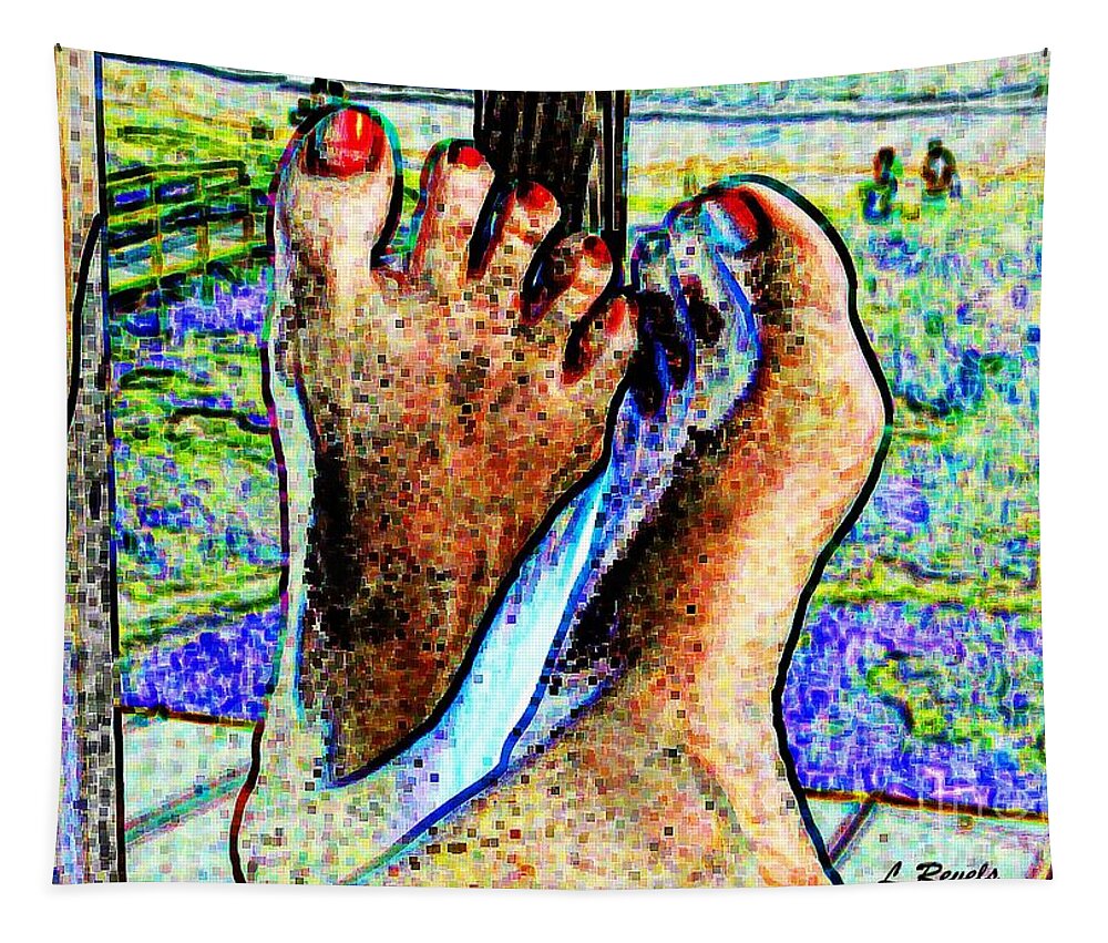 Feet Tapestry featuring the photograph Bare Feet on Vaca by Leslie Revels