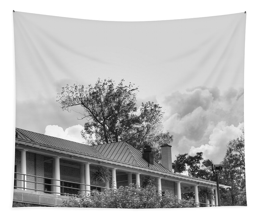  Tapestry featuring the photograph Black and White Delaware Casino by Michael Frank Jr