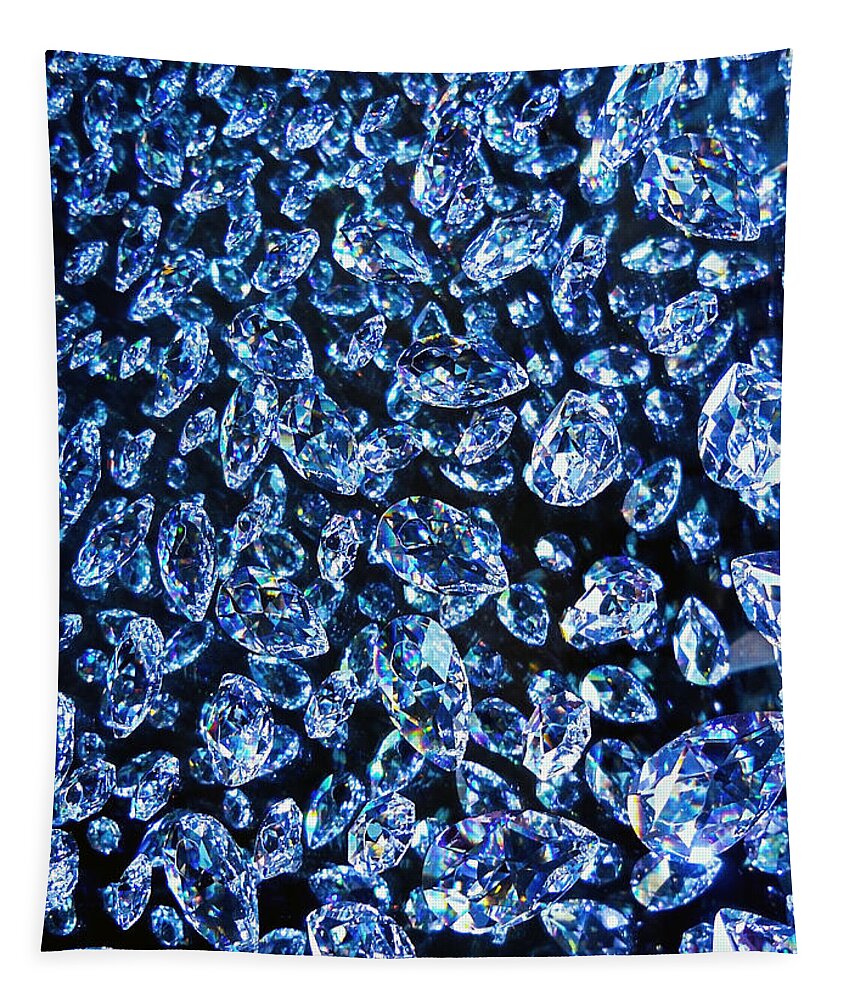 Diamond Tapestry featuring the photograph Blue ... by Juergen Weiss
