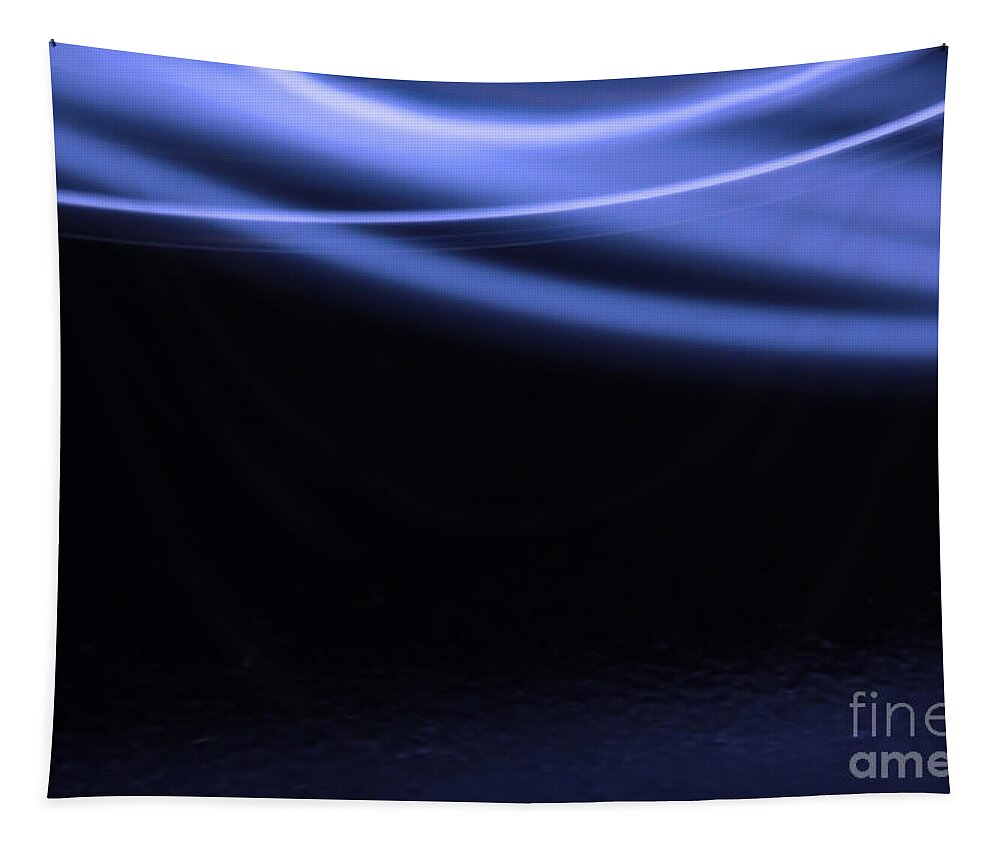 Abstract Tapestry featuring the photograph Blue swish by Simon Bratt