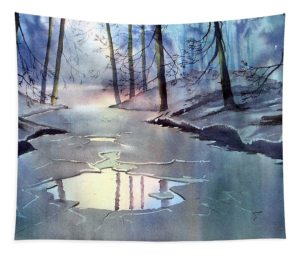 Winter Tapestry featuring the painting Breaking Ice by Glenn Marshall