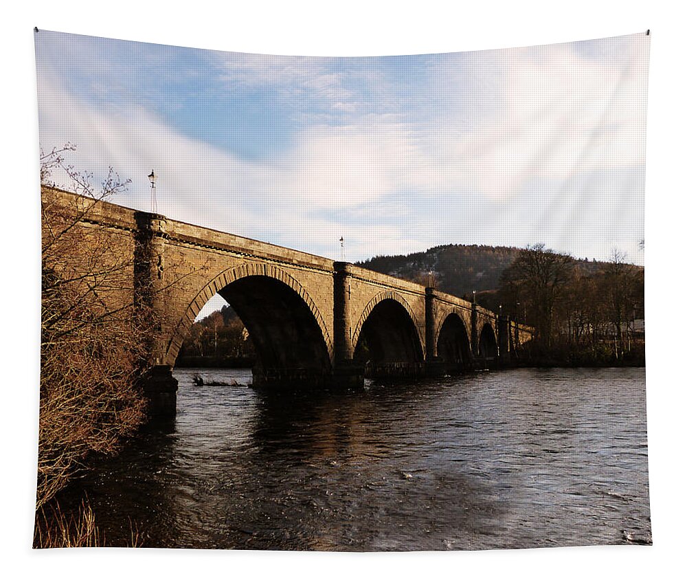  Tapestry featuring the photograph Bridge Across River Tay by Lynn Bolt