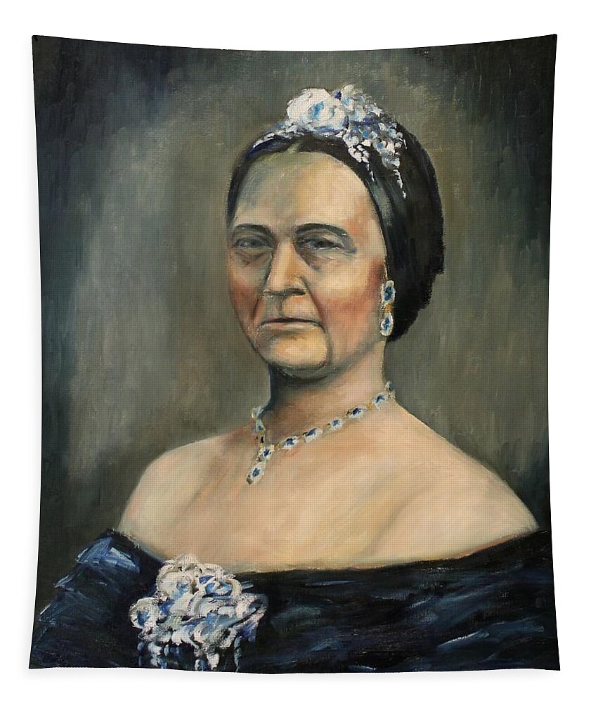 Mary Todd Lincoln Tapestry featuring the painting Broken - Lincoln Portrait #9 by Daniel W Green
